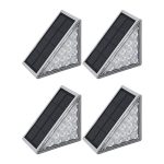 Set 4 x lampa solara scari NEXTLY, senzor de lumina, 13 LED-uri, lumina calda, 2 moduri de instalare, waterproof, lumina de veghe