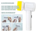 Perie electrica pentru curatare NEXTLY, multifunctionala, 3 capete interschimbabile, incarcare USB, IPX5, suport agatare, alb - imagine 9