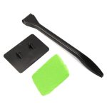 Stergator parbriz/luneta/geamuri auto din microfibra NEXTLY, cap rotativ la 180°, laveta detasabila, 36x14 cm, verde - imagine 8