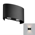 Aplica LED de perete, NEXTLY, 4 Leduri, lumina sus si jos, iluminat exterior si interior, 4W, 3000K, lumina calda, IP65, aluminiu, negru - imagine 2
