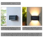 Set 4 x lampa decorativa cu incarcare solara NEXTLY, pentru perete/gard, senzor de lumina, 10 leduri, lumina rece, rezistenta la apa, negru - imagine 7