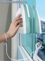 Stergator geam cu magnet NEXTLY, racleta, curata simultan ambele parti ale geamului, potrivit pentru sticla cu grosimea de 15-26mm, magnet foarte puternic, piese de schimb incluse, albastru - imagine 4