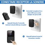 Sonerie wireless cu camera video, NEXTLY, rezolutie video HD 720p, vedere nocturna, microfon bidirectional, apel vocal si video, control prin aplicatie, 19 melodii, autonomie mare, distanta 30-50M int - imagine 9