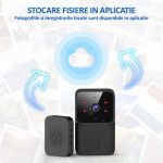 Sonerie wireless cu camera video, NEXTLY, rezolutie video HD 720p, vedere nocturna, microfon bidirectional, apel vocal si video, control prin aplicatie, 19 melodii, autonomie mare, distanta 30-50M int - imagine 10
