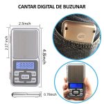 Mini cantar digital de buzunar pentru bijuterii, NEXTLY, capacitate 500g, precizie 0.01, argintiu - imagine 5