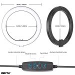 Lampa circulara RING LIGHT LED, NEXTLY, diametru 30cm, 12inch, lumina calda/rece/neutra, 10 trepte de lumina, telecomanda pe fir, telecomanda bluetooth pentru selfie, suport telefon, trepied 210cm - imagine 2