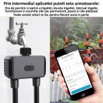 Programator smart automat pentru irigatii/udare WiFi, NEXTLY, control prin aplicatie, automat sau manual, doua zone, racord 3/4 si adaptoare1/2, functionare cu baterii, negru - imagine 3