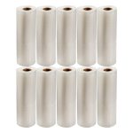 Set 10 role pungi universale pentru vidat si sigilat alimente, NEXTLY, gofrate, lavabile, conservare optima, fructe, legume, carne, mancare, compatibilitate universala, rezistenta la inghet si caldura