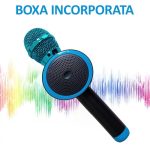 Microfon wireless pentru karaoke, NEXTLY, boxa bluetooth incorporata, efecte de schimbare a vocii, redare muzica, usb, card sd, mufa jack 3.5mm, incarcare micro-usb, negru-albastru, v11 - imagine 2
