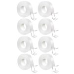Set 8 x banda dublu adeziva transparenta NEXTLY, 5 metri/bucata, adeziv puternic, rezistenta la apa, flexibila, siliconica, nu lasa urme pe suprafete, aplicabila pe diverse suprafete