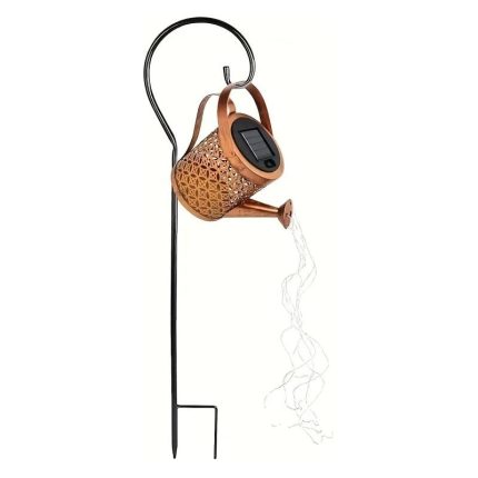 Lampa solara de exterior decorativa NEXTLY, pentru gradina si curte, senzor de lumina, waterproof, design vintage, ofera reflexie, lumina calda, inaltime reglabila, 82cm, forma de stropitoare romb