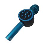 Microfon wireless pentru karaoke, NEXTLY, boxa bluetooth incorporata, efecte de schimbare a vocii, redare muzica, usb, card sd, mufa jack 3.5mm, incarcare micro-usb, v11, maner metalic, albastru - imagine 2