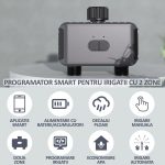 Programator smart automat pentru irigatii/udare WiFi, NEXTLY, control prin aplicatie, automat sau manual, doua zone, racord 3/4 si adaptoare1/2, functionare cu baterii, negru - imagine 2