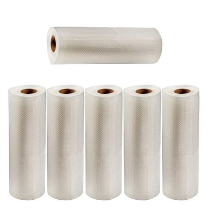 Set 6 role pungi universale pentru vidat si sigilat alimente, NEXTLY, gofrate, lavabile, conservare optima, fructe, legume, carne, mancare, compatibilitate universala, rezistenta la inghet si caldura,