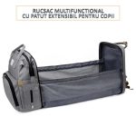 Geanta-Rucsac tip patut extensibil pentru copii, NEXTLY, multifunctional, impermeabil, buzunare multiple, atasare la carucior, unisex, gri - imagine 5