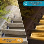 Set 4 x lampa solara scari NEXTLY, senzor de lumina, 13 LED-uri, lumina calda, 2 moduri de instalare, waterproof, lumina de veghe - imagine 4