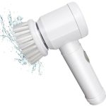 Perie electrica pentru curatare NEXTLY, multifunctionala, 3 capete interschimbabile, incarcare USB, IPX5, suport agatare, alb - imagine 4