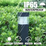 Set 4 lampi solare de exterior pentru gradina cu tarus, NEXTLY, iluminare ambientala, pentru decorarea gradinilor, curtilor, aleilor, lumina alba rece, 38x6 cm, patrate, negru - imagine 6