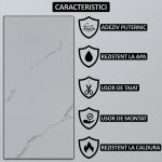 Tapet autoadeziv imitatie marmura NEXTLY, waterproof, ajustabil, adeziv puternic, usor de montat, suprafata acoperire 0.18 mp, 30x60 cm, 2mm grosime alb-gri, 1 bucata P8802 - imagine 3