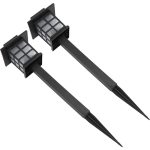 Set 4 lampi solare de exterior pentru gradina NEXTLY, cu tarus, tip felinar, decorative, senzor de lumina, waterproof, lumina calda, negru - imagine 10