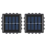Set 2 x lampa decorativa de exterior cu incarcare solara NEXTLY, pentru perete/gard, senzor de lumina, 16 leduri pe toate laturile, lumina calda, rezistenta la apa, patrate, negru