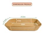 Set 100 de bucati hartie de copt NEXTLY pentru Air Fryer, cuptor cu microunde, friteuza, cuptor, de unica folosinta, non-toxice, 22x14x4.5 cm, rezistente la caldura 220°C, dreptunghiulare, crem - imagine 7
