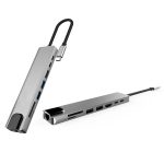 Hub USB Tip C 8 porturi, NEXTLY, adaptor multiport, 1x HDMI, 2x USB A, 2x USB C, 1x RJ45 100MBps, cititor card SD/TF, USB 2.0-3.0 - imagine 5