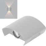 Aplica LED de perete, NEXTLY, 2 Leduri, lumina sus si jos, iluminat exterior si interior, 2W, 3000K, lumina calda, IP65, aluminiu, alb - imagine 2