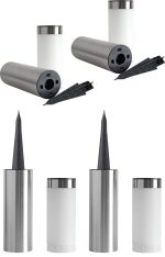 Set 2 lampi solare de exterior cu tarus NEXTLY, pentru gradina, decorative, senzor de lumina, waterproof, lumina calda, cilindrice - imagine 13