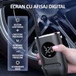 Compresor auto portabil, NEXTLY, pompa electrica pentru umflat roti, cu afisaj digital, 4 moduri, 4 capete pentru umflare, acumulator 2 x 2000mah, 10.3 BAR, functie powerbank, incarcare tip c, lumina - imagine 4