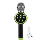 Microfon wireless pentru karaoke, NEXTLY, boxa bluetooth incorporata, efecte de schimbare a vocii, redare muzica, usb, card sd, mufa jack 3.5mm, incarcare micro-usb, negru-verde, v11 - imagine 6