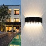 Aplica LED de perete, NEXTLY, 12 Leduri, lumina sus si jos, iluminat exterior si interior, 12W, 3000K, lumina calda, IP65, aluminiu, negru - imagine 4