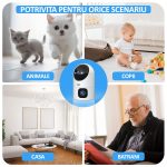 Camera dubla de supraveghere WiFi 5G, NEXTLY, pentru interior, rotatie 355°, inclinare 90°, detectare miscare si sunet, night-vision color, 5MP, suport card SD 64GB, buton apelare, functie urmarire pe - imagine 7