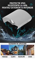 Aplica LED de perete, NEXTLY, 2 Leduri, lumina sus si jos, iluminat exterior si interior, 2W, 3000K, lumina calda, IP65, aluminiu, alb - imagine 10