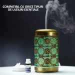 Difuzor de aromaterapie / umidificator cu ultrasunete, NEXTLY, portabil, silentios, capacitate 250ml, 7 culori LED pentru iluminare ambientala, 4 setari de timp, bronz - imagine 11