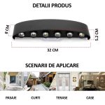 Aplica LED de perete, NEXTLY, 12 Leduri, lumina sus si jos, iluminat exterior si interior, 12W, 3000K, lumina calda, IP65, aluminiu, negru - imagine 7