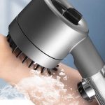 Para de dus cu filtru si 3 functii, NEXTLY, buton pentru oprire/pornire jet, presiune reglabila, economisire a apei, peri din silicon pentru masaj, gri - imagine 8