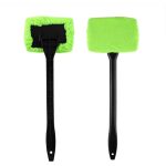 Stergator parbriz/luneta/geamuri auto din microfibra NEXTLY, cap rotativ la 180°, laveta detasabila, 36x14 cm, verde - imagine 7