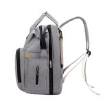 Geanta-Rucsac tip patut extensibil pentru copii, NEXTLY, multifunctional, impermeabil, buzunare multiple, atasare la carucior, unisex, gri - imagine 3