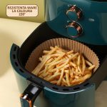 Set 200 de bucati hartie de copt NEXTLY pentru Air Fryer, cuptor cu microunde, friteuza, unica folosinta, 20x4.5 cm, rezistente la caldura 220°C, rotunde, maro - imagine 8