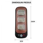 Lampa cu incarcare solara 72 LED SMD, NEXTLY, senzor de miscare si lumina, 3 moduri de functionare, telecomanda inclusa, rezistenta la apa, pentru exterior, negru-maro - imagine 2