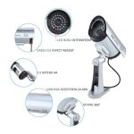 Set 2 x camera de supraveghere falsa NEXTLY pentru exterior/interior, led rosu intermitent, rotire 360°/90°, waterproof, baterii AA, argintiu - imagine 7
