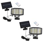 Set 2 x lampa cu incarcare solara NEXTLY, 161 x LED SMD, senzor de miscare si lumina, 3 moduri de functionare, acumulator 2400mAh, panou solar separat, telecomanda