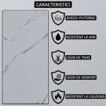 Tapet autoadeziv imitatie marmura NEXTLY, waterproof, ajustabil, adeziv puternic, usor de montat, suprafata acoperire 0.18 mp, 30x60 cm, 2mm grosime gri/alb, 1 bucata PD906 - imagine 3