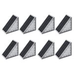 Set 8 x lampa solara scari NEXTLY, senzor de lumina, 13 LED-uri, lumina calda, 2 moduri de instalare, waterproof, lumina de veghe
