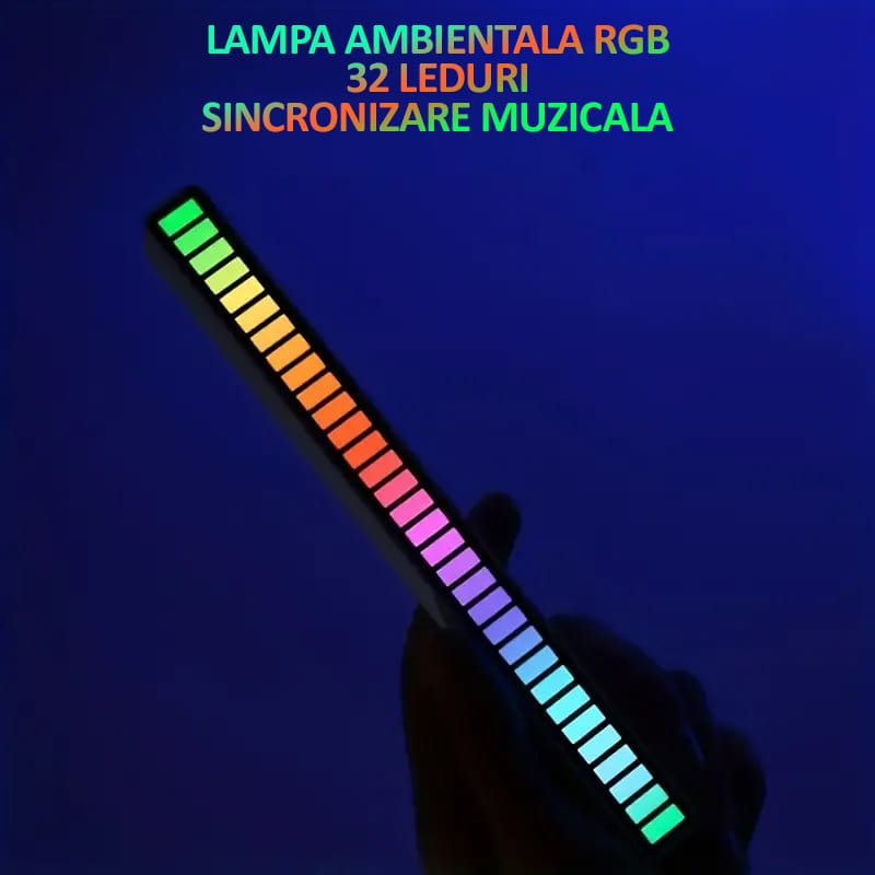 Bara cu leduri RGB, NEXTLY, sincronizare muzicala, lumini de ritm