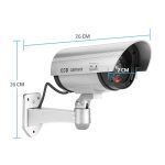 Set 2 x camera de supraveghere falsa NEXTLY pentru exterior/interior, led rosu intermitent, rotire 360°/90°, waterproof, baterii AA, argintiu - imagine 14