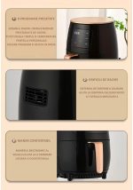 Friteuza cu aer cald + 100 hartii de copt 22x14x4.5cm, NEXTLY, gatire fara ulei, Air Fryer capacitate 4.5 litri, 1400W, 8 programe de gatire, Touch Control, afisaj digital, negru - imagine 4