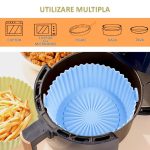 Forma din silicon NEXTLY pentru AirFryer, microunde, cuptor, tigai, reutilizabila, usor de spalat, albastru - imagine 2
