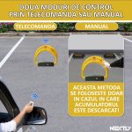 Blocator automat de parcare, NEXTLY, control de la distanta prin telecomanda, 50m, functie antifurt, alarma, retractare automata, acumulator si incarcator inclus, rezistent la apa si intemperii, IP65, - imagine 6
